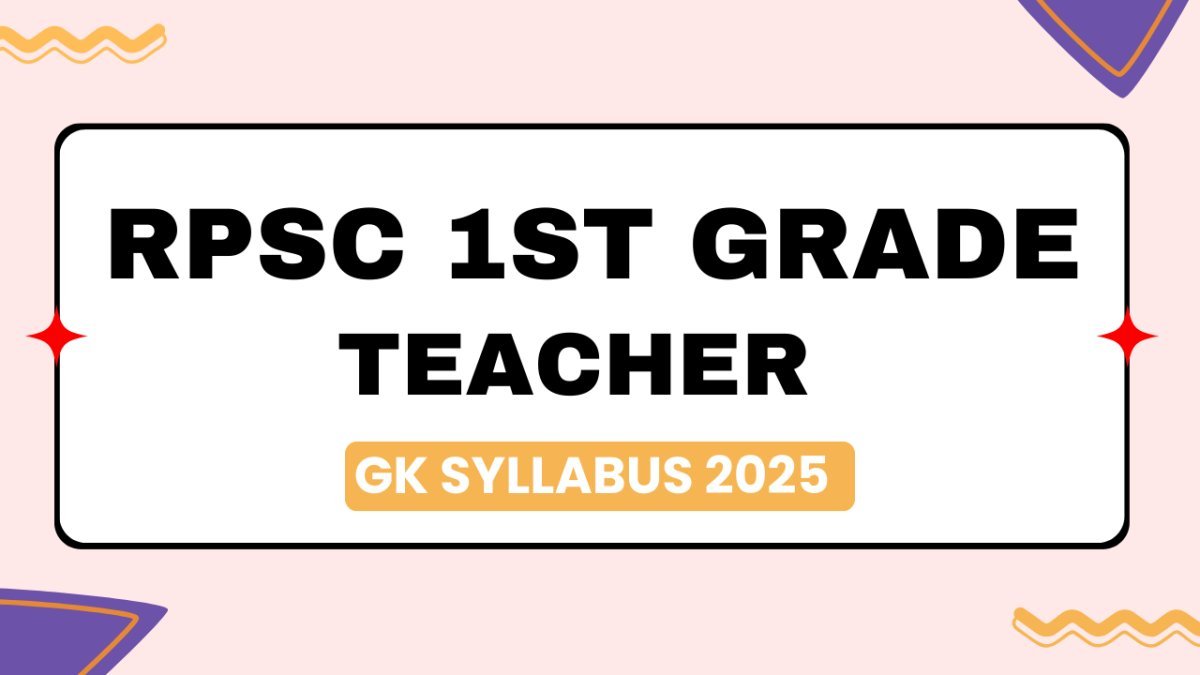 RPSC Syllabus 1st Grade GK Hindi PDF | New Exam Pattern 2026